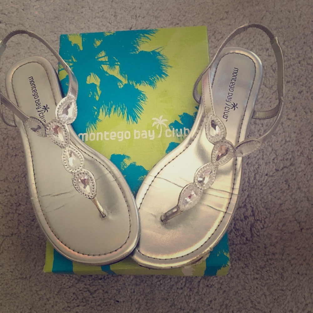 Montego Bay Club silver sparkly sandals